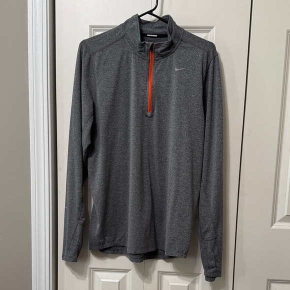 Nike NWOT❤️ Charcoal Quarter Zip Pullover with Orange Accent. - Picture 1 of 9